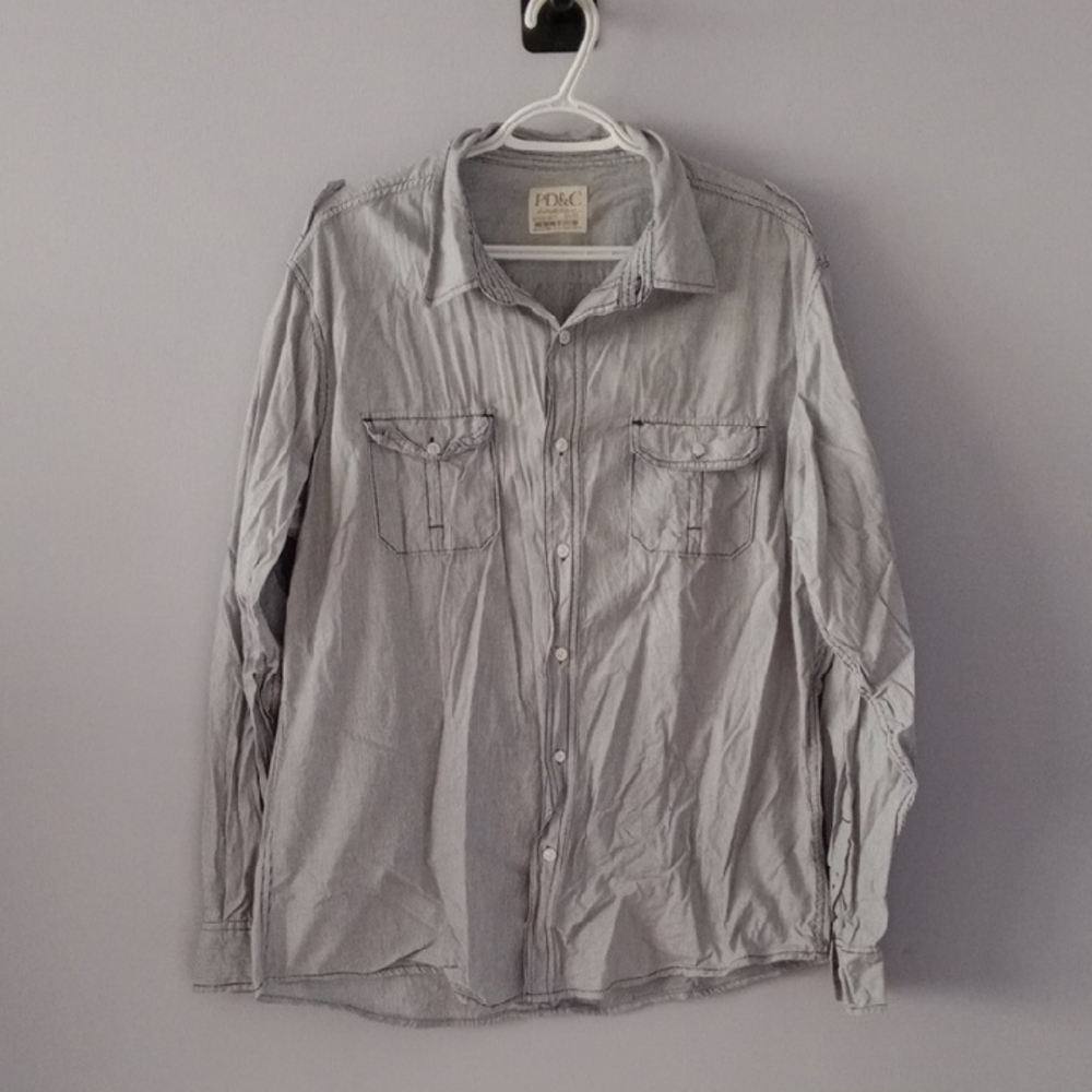 PD&C Classic Gray Button-Down Shirt